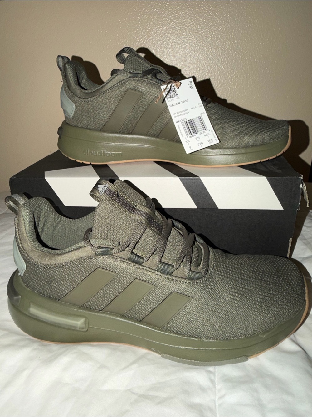 Adidas Men’s size 9 Tactical Olive Green Lace-Up Sneakers